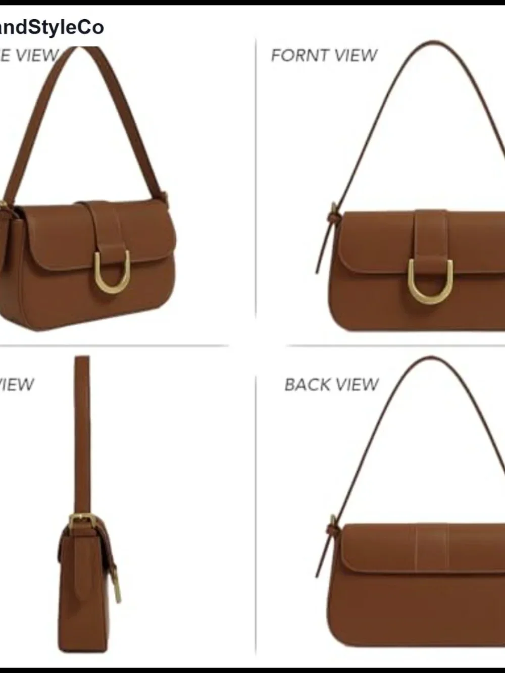 PU Leather Vintage Hobo Bag for Women Small Shoulder Purse 2 Straps